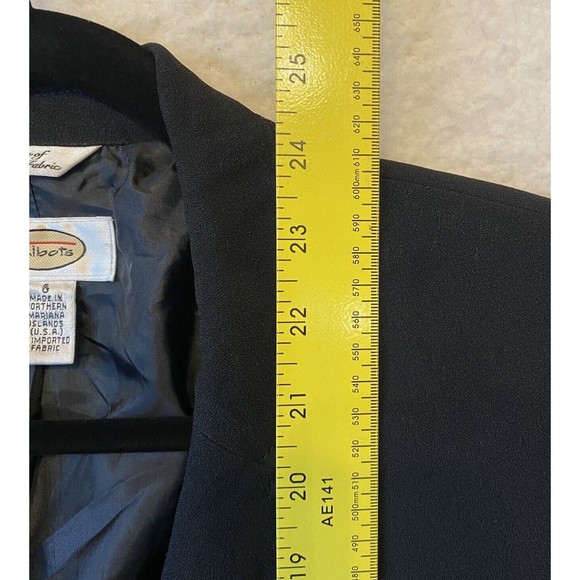 Talbots‎ Womens Three Button Lined Blazer Black Size 6 Italian Fabric - Picture 8 of 11